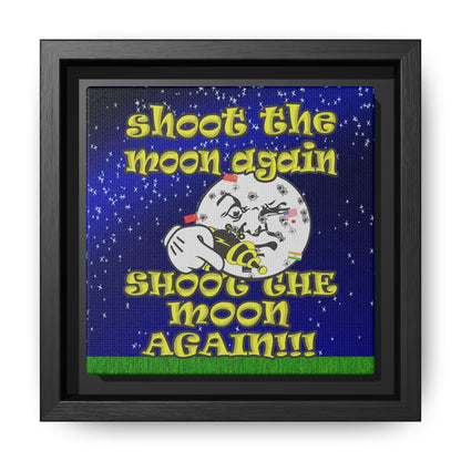 shoot the moon again - framed canvas art ('snoops' background)