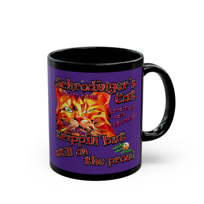 schrodinger's cat - Black Mug (purple)