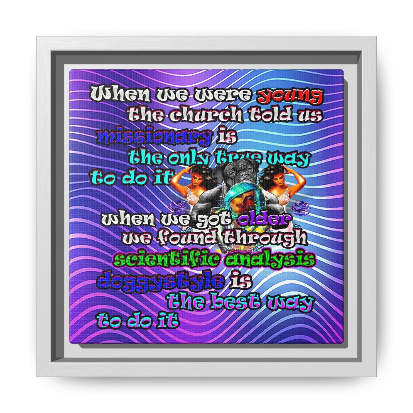 doggystyle - framed canvas art (purple wave)