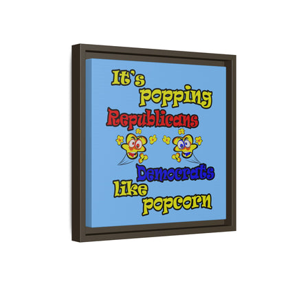 popping like popcorn - framed canvas art (light blue)