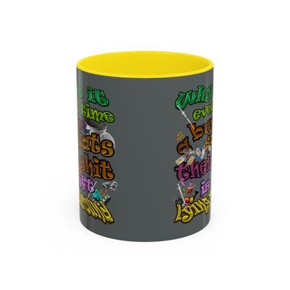 the bum's shit - Accent Mug (dark grey)