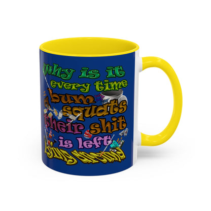 the bum's shit - Accent Mug (dark blue)