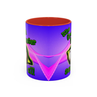 green monster - Accent Mug (purple-pink wave)