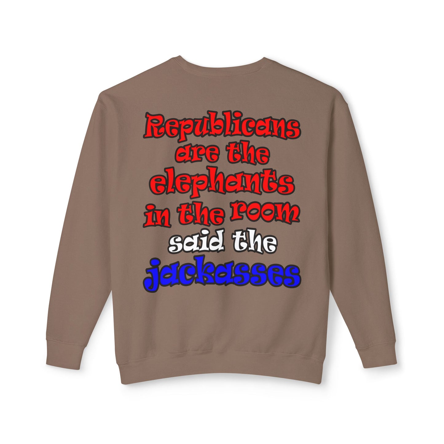 donkeys and elephants - Unisex Lightweight Crewneck Sweatshirt