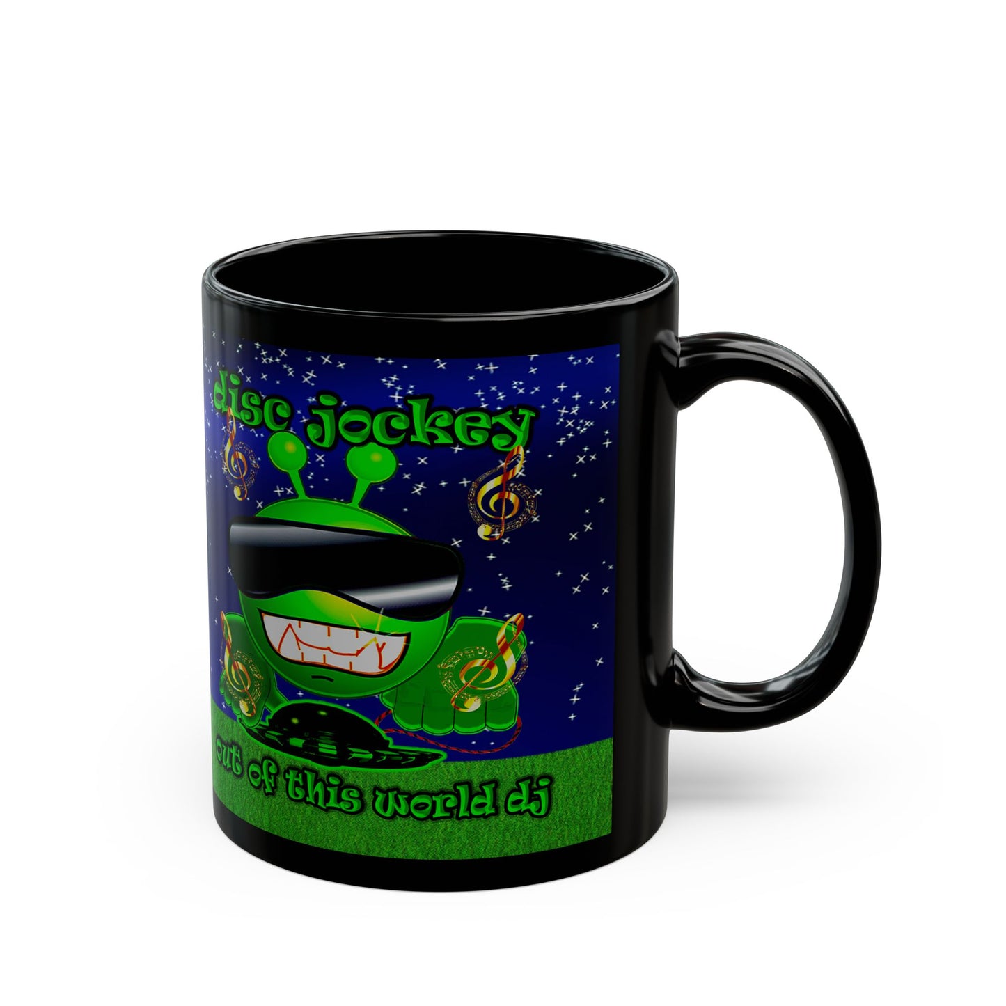 disc jockey - Black Mug ('snoops' background)