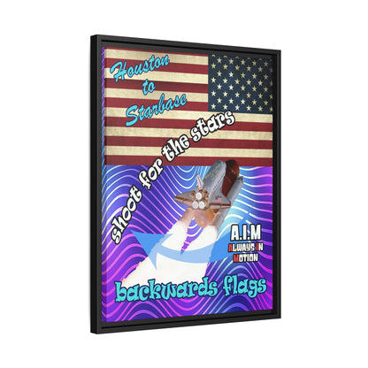 shoot for the stars - framed canvas art (purple wave)
