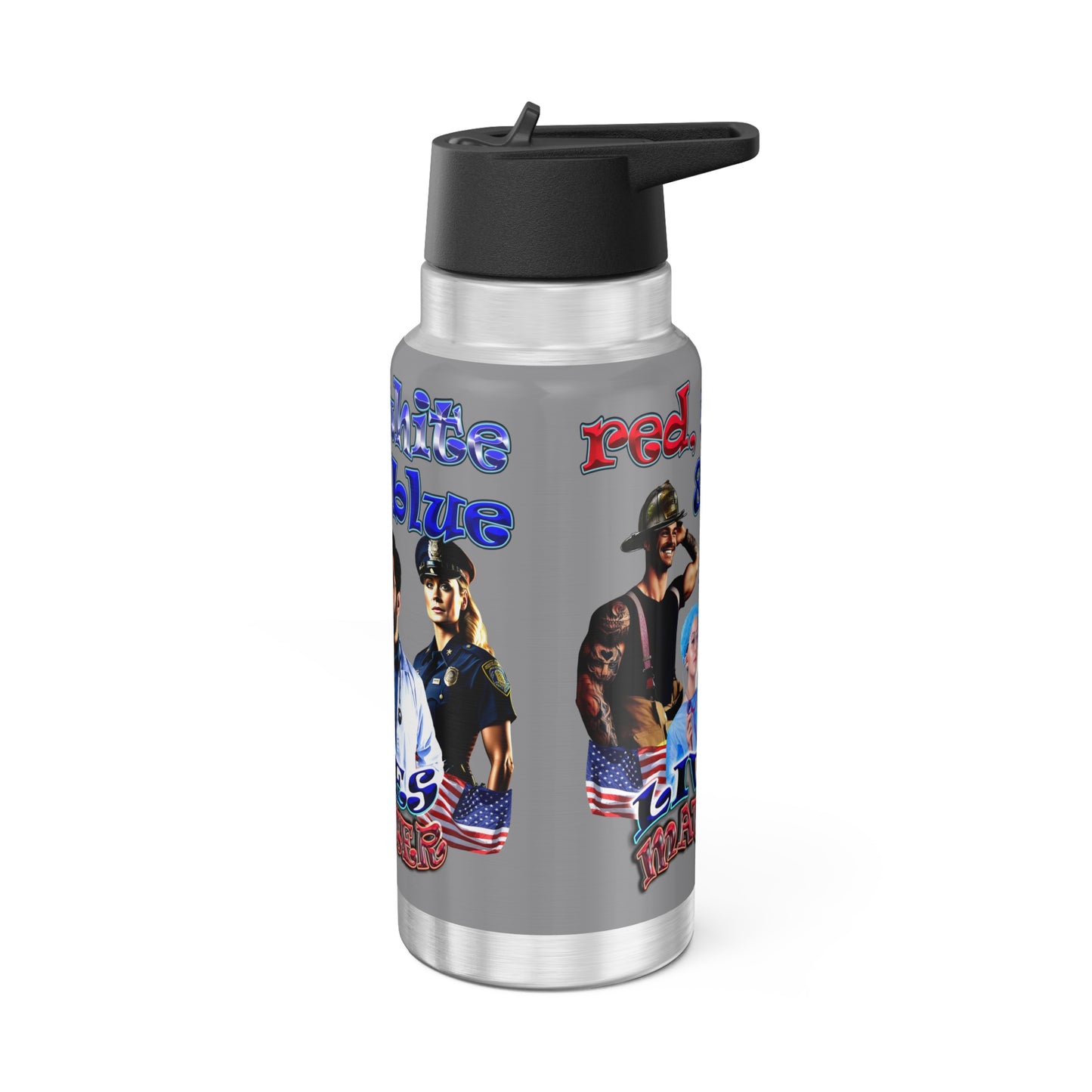 rw&b lives matter - Gator Tumbler, 32oz (grey)
