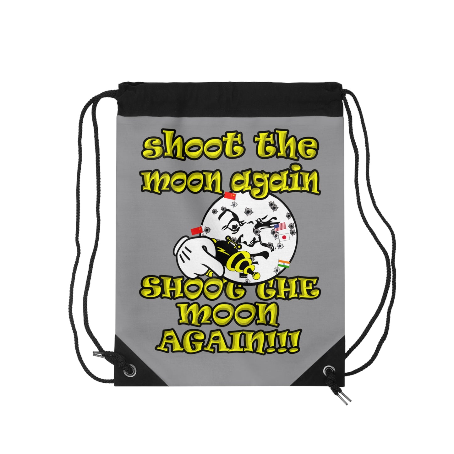 shoot the moon again - Drawstring Bag (grey)