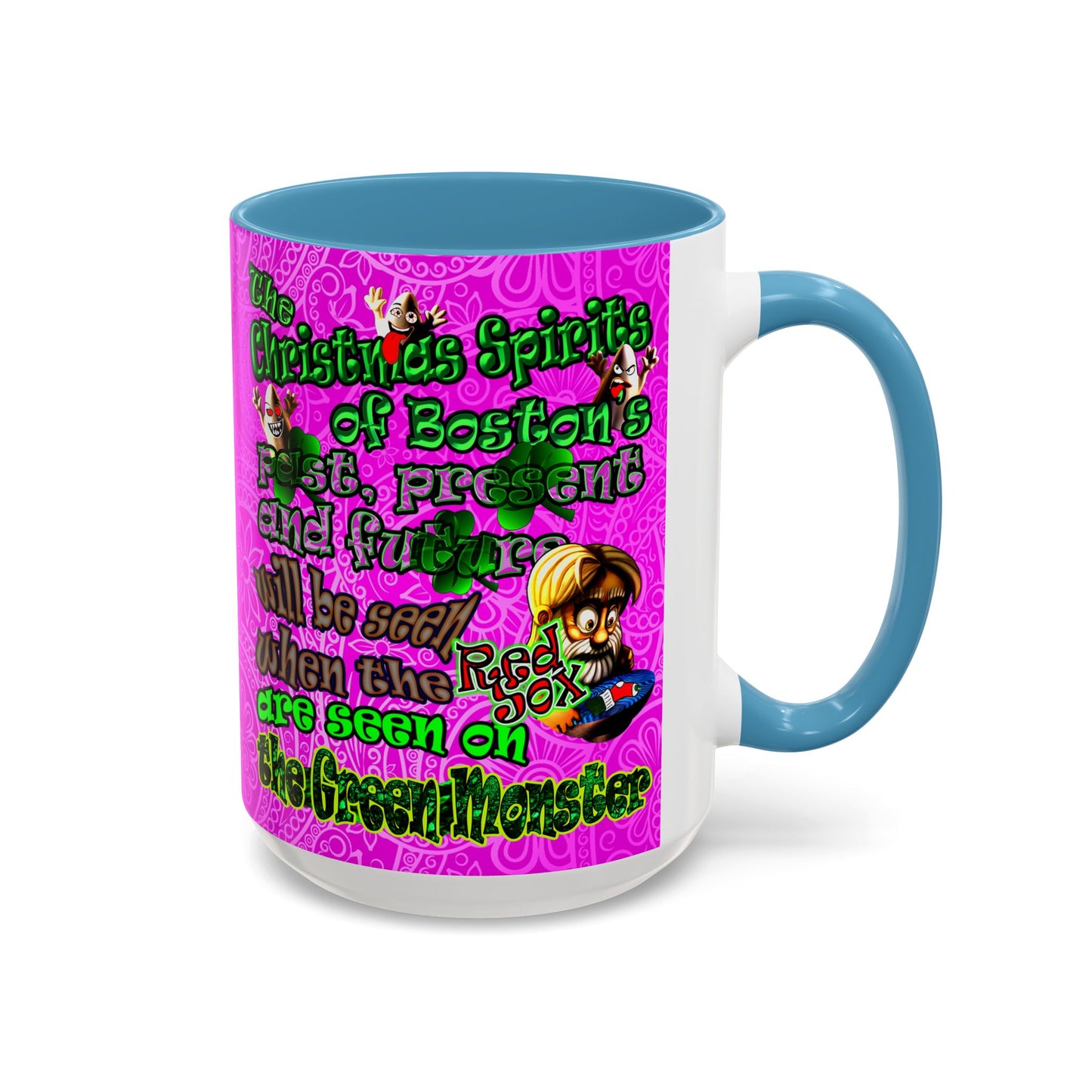 christmas spirits of boston - Accent Mug (pink swirl)