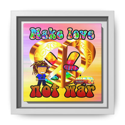 love peace - framed canvas art (color blur)