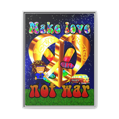 love peace - framed canvas art ('snoops' background)