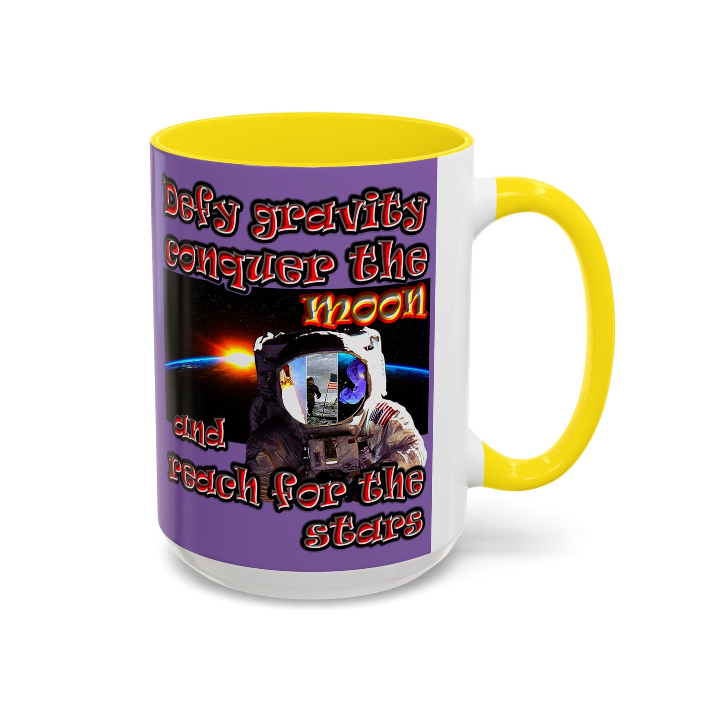 defy conquer reach - Accent Mug (light purple)