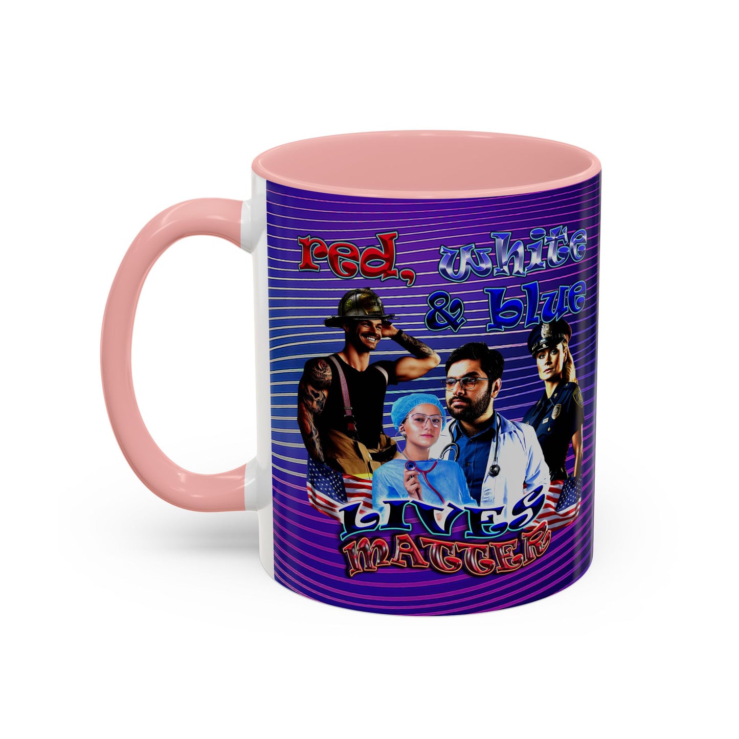 rw&b lives matter - Accent Mug (purple wave)