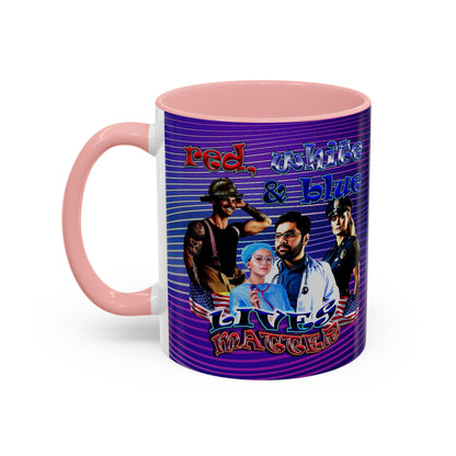 rw&b lives matter - Accent Mug (purple wave)