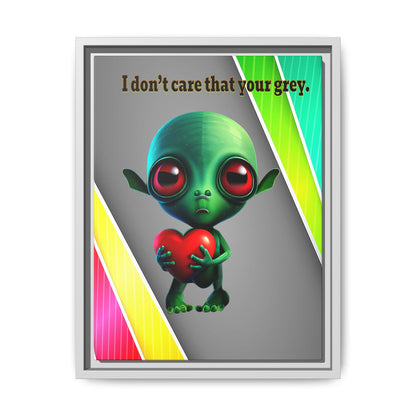 I don't care that your grey - framed canvas art (rainbow split)