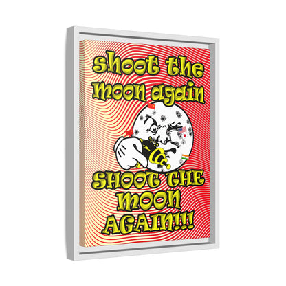 shoot the moon again - framed canvas art (yellow-orange wave)