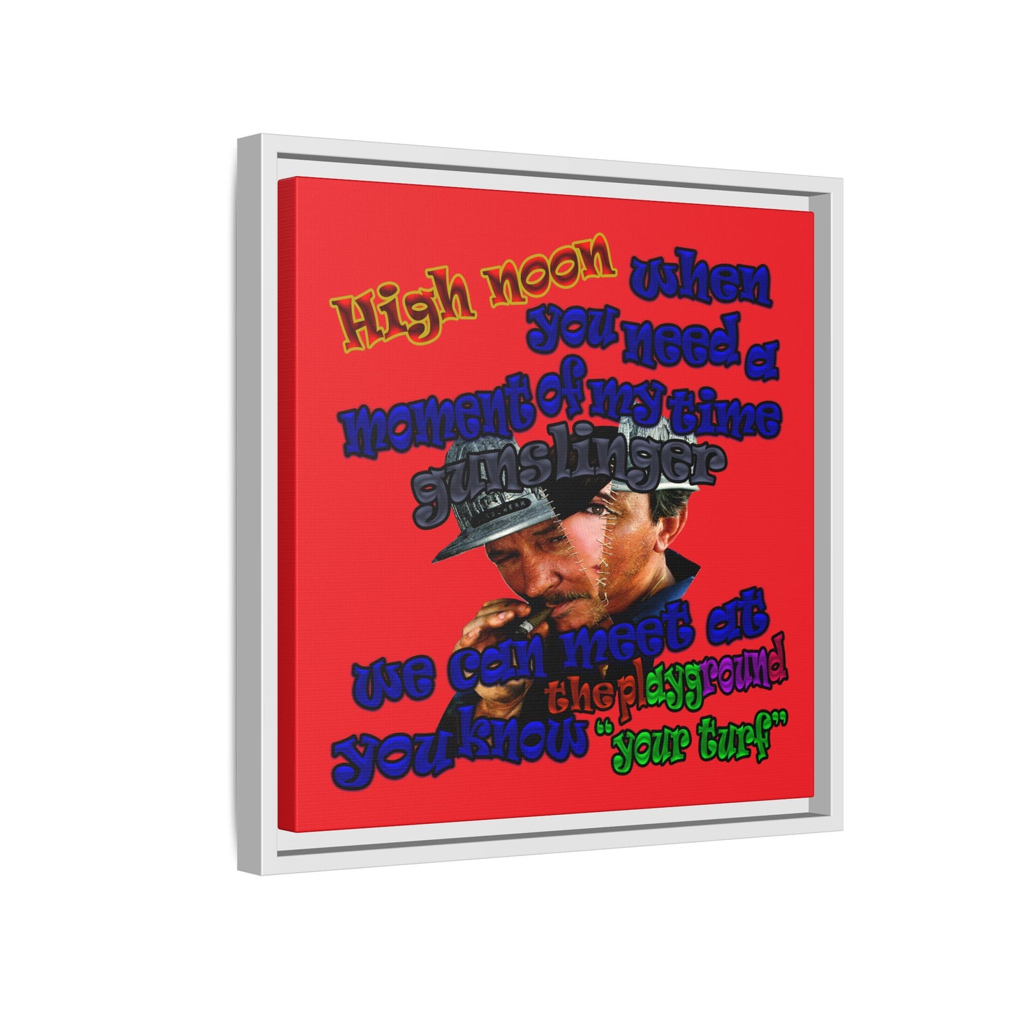 high noon - framed canvas art (red)