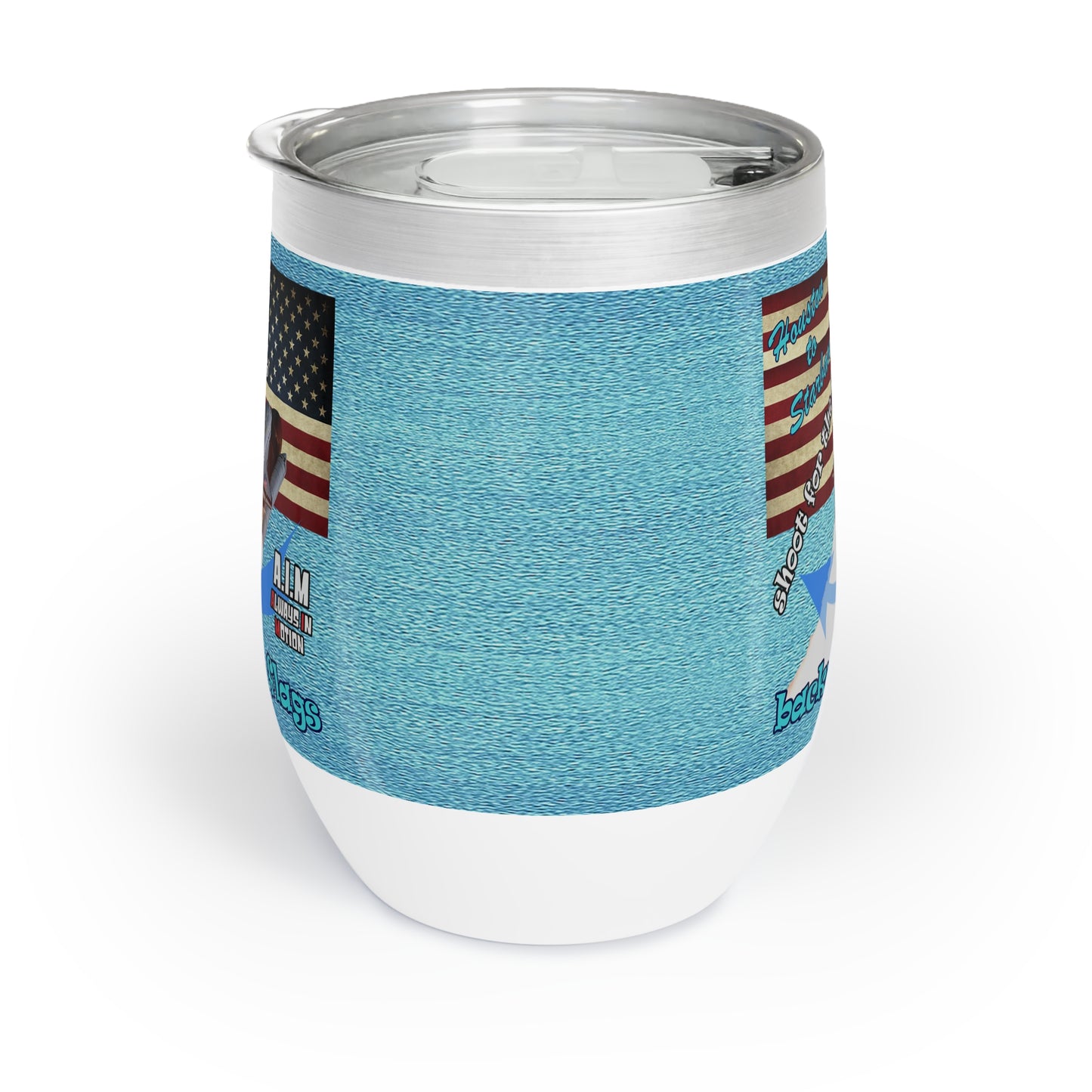 shoot for the stars - Chill Wine Tumbler (faded blue)
