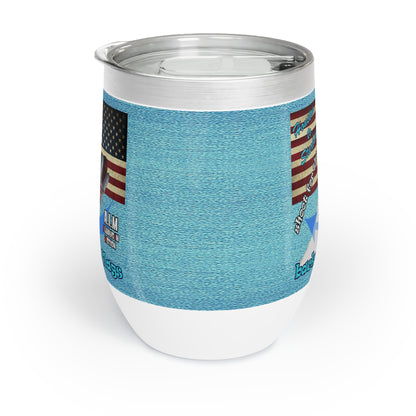 shoot for the stars - Chill Wine Tumbler (faded blue)