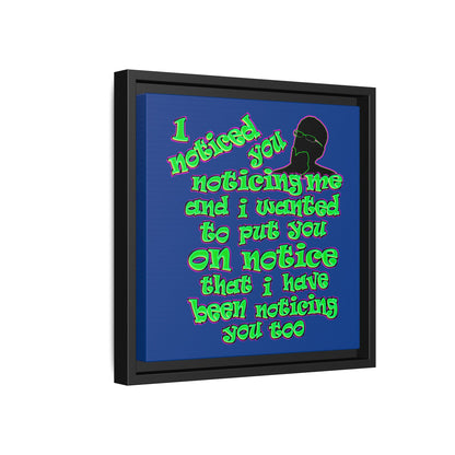 noticed you noticing - framed canvas art (dark blue)