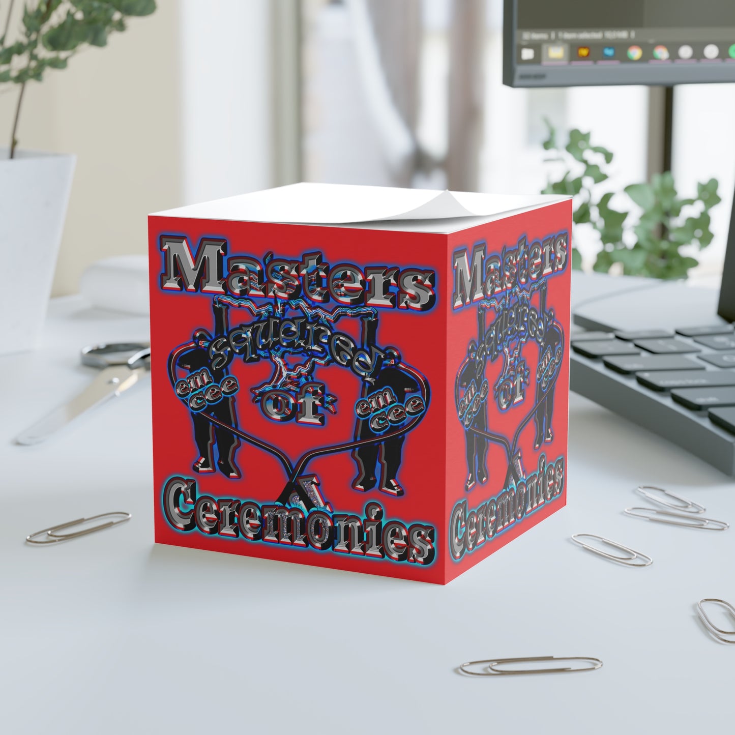 em cee squared - note cube (red)