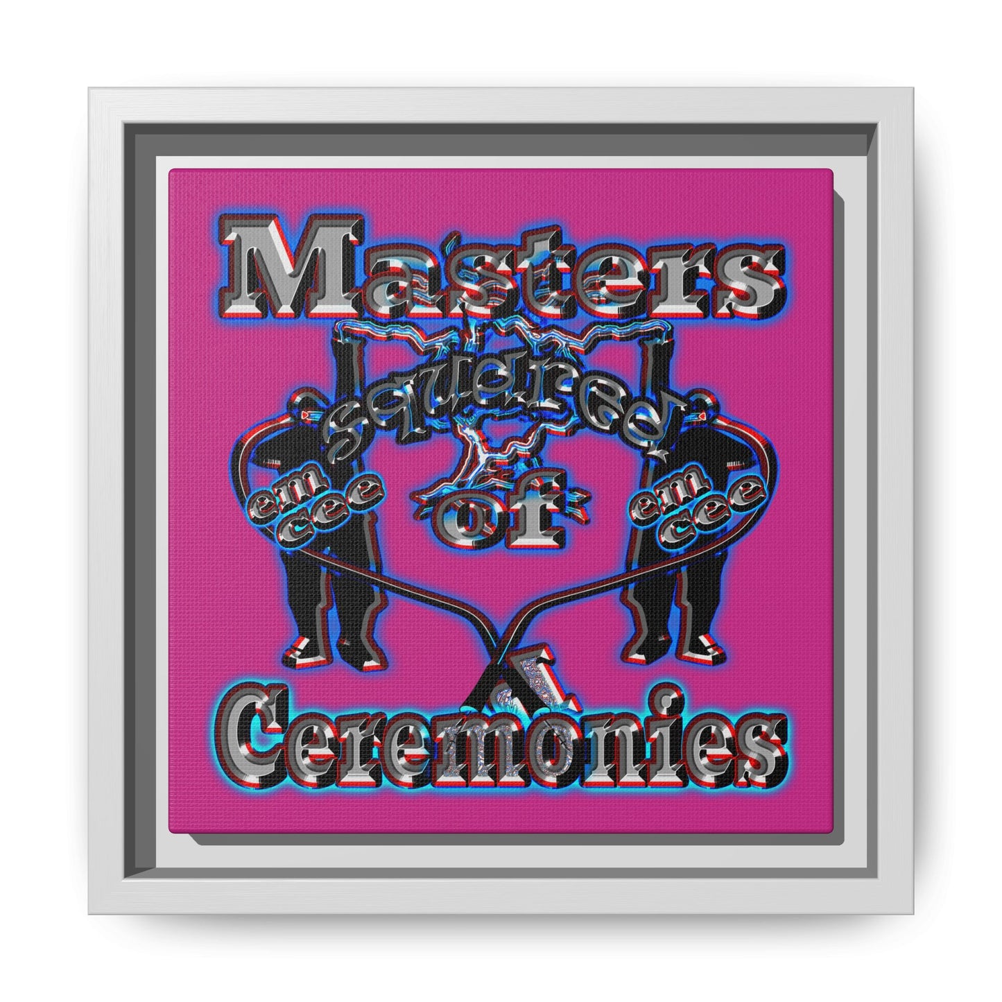 em cee squared - framed canvas art (pink)