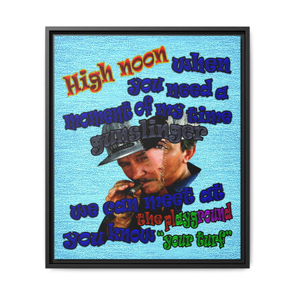 high noon - framed canvas art (faded blue)