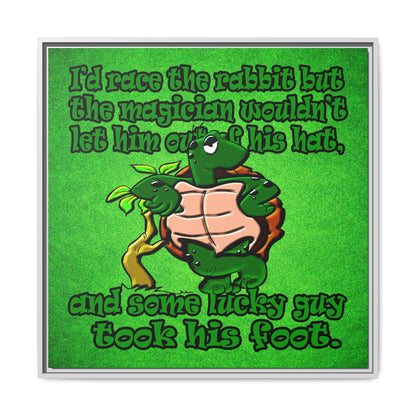 turtle race - framed canvas art (green turf)