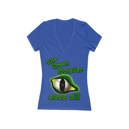green monster - Women's Jersey Short Sleeve Deep V-Neck Tee