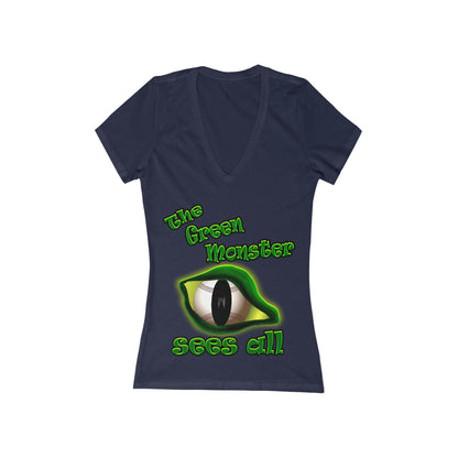 green monster - Women's Jersey Short Sleeve Deep V-Neck Tee