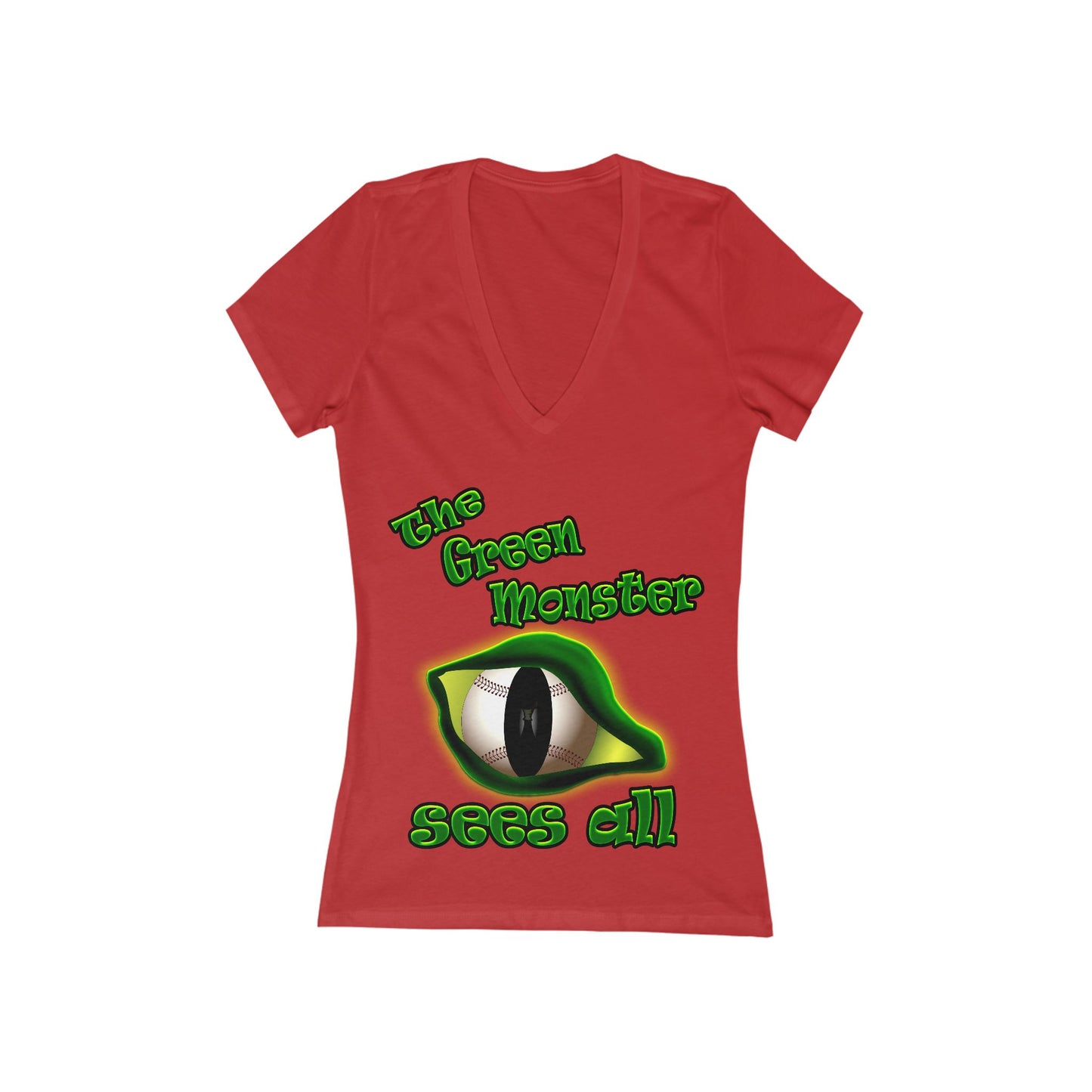 green monster - Women's Jersey Short Sleeve Deep V-Neck Tee