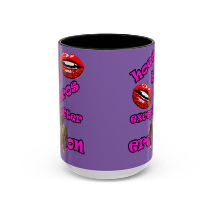 hoes b4 bros - Accent Mug (light purple)