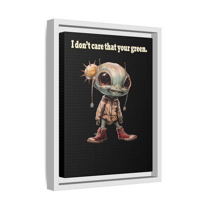 I don't care that your green - framed canvas art (black)