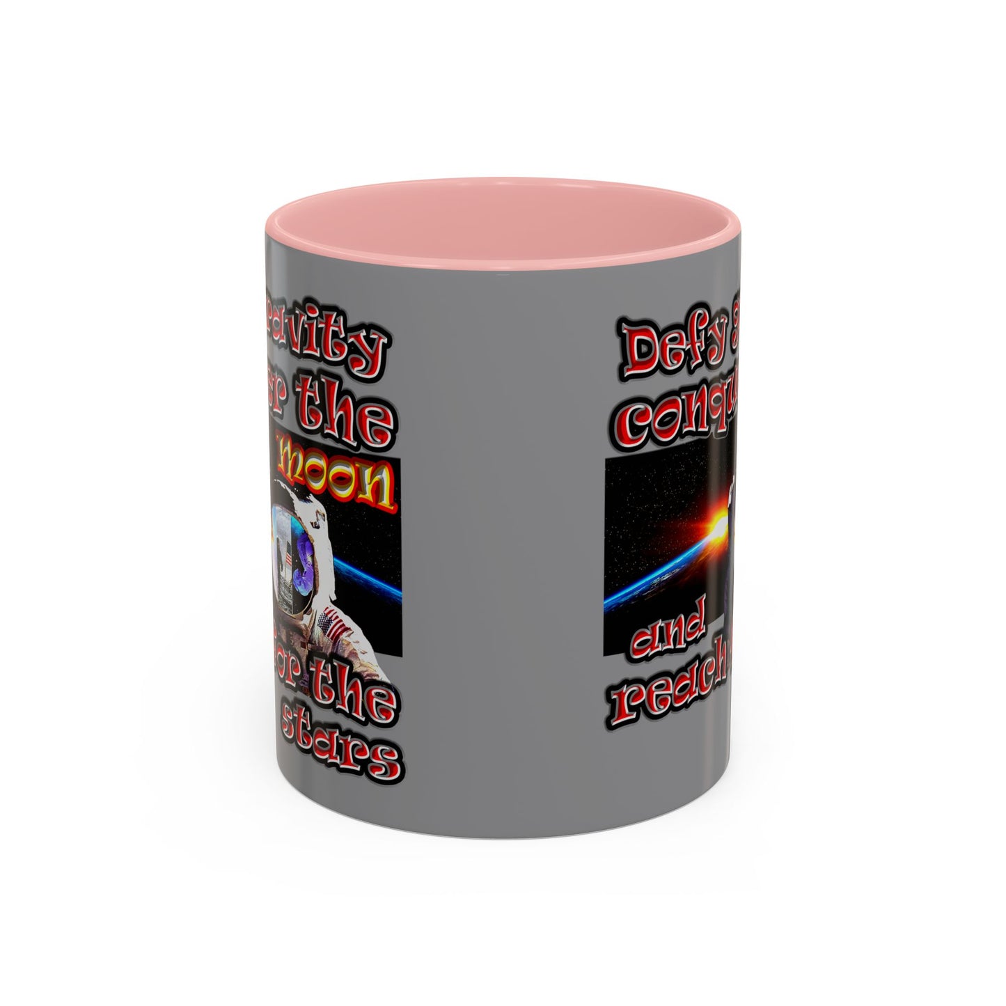 defy conquer reach - Accent Mug (grey)