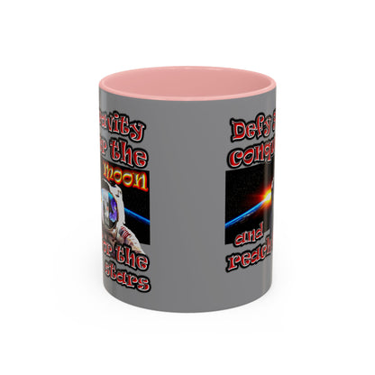 defy conquer reach - Accent Mug (grey)