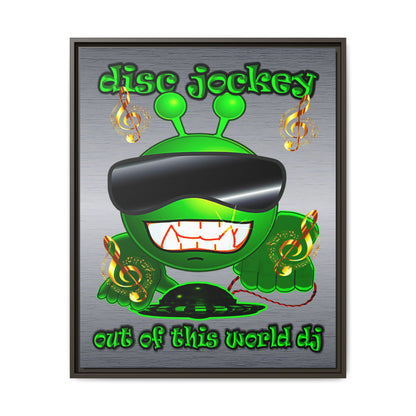 disc jockey - framed canvas art (brushed nickel)