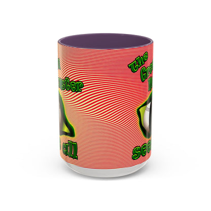 green monster - Accent Mug (yellow-orange wave)