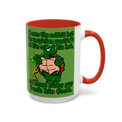 turtle race - Accent Mug (green)
