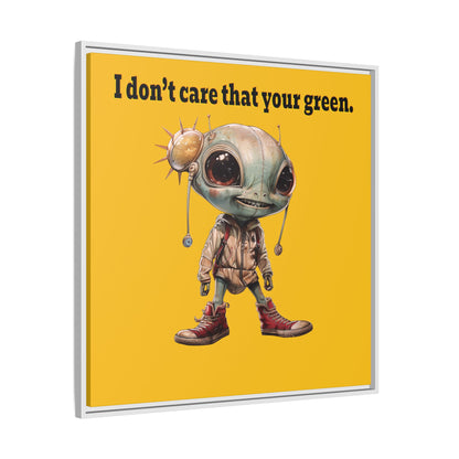 I don't care that your green - framed canvas art (yellow)