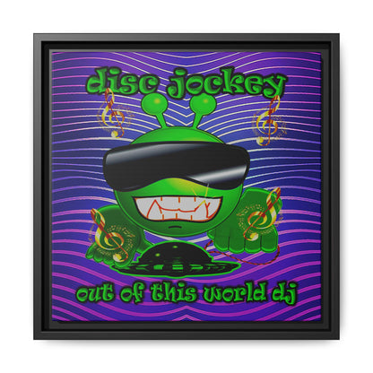 disc jockey - framed canvas art (purple wave)