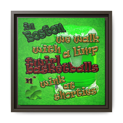 celtics logo - framed canvas art (green turf)