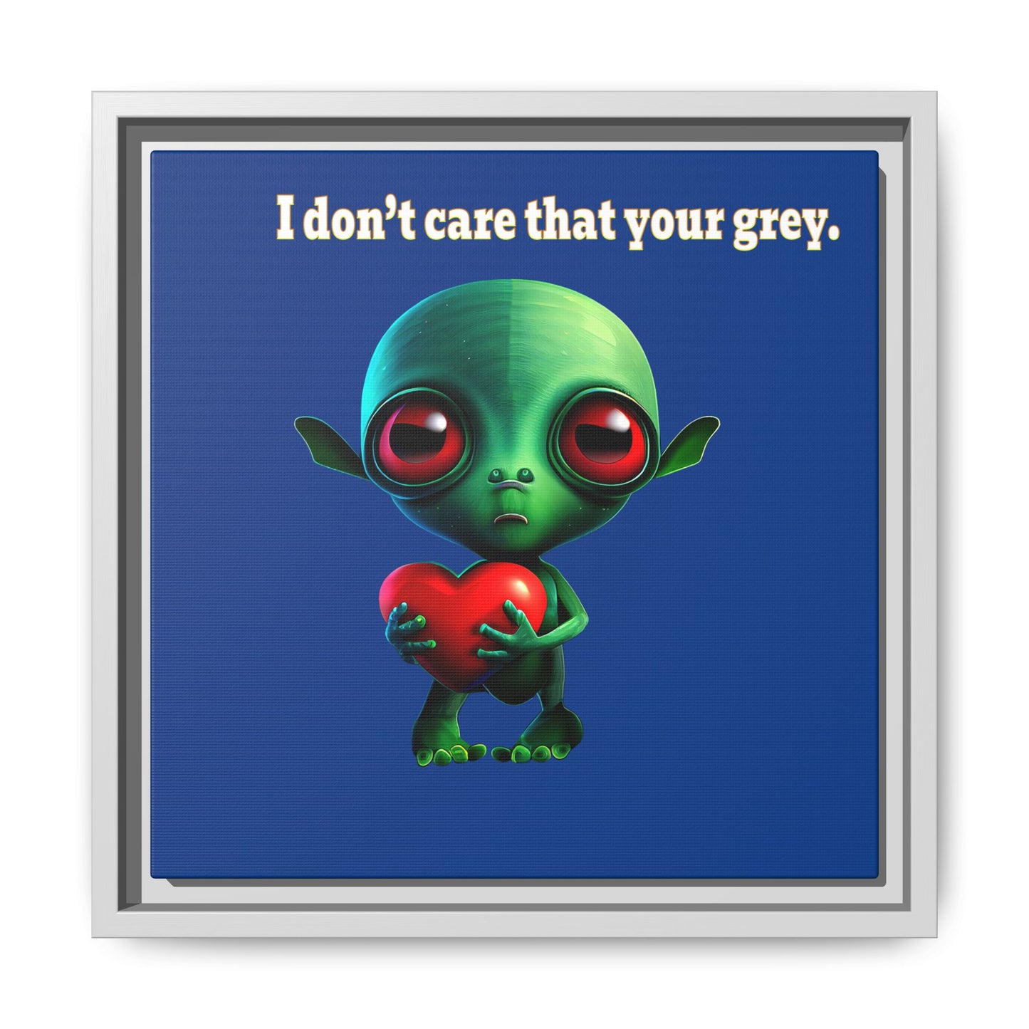 I don't care that your grey - framed canvas art (dark blue)