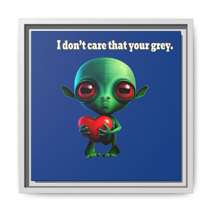 I don't care that your grey - framed canvas art (dark blue)