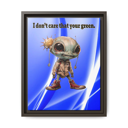 I don't care that your green - framed canvas art (blue-white wave)