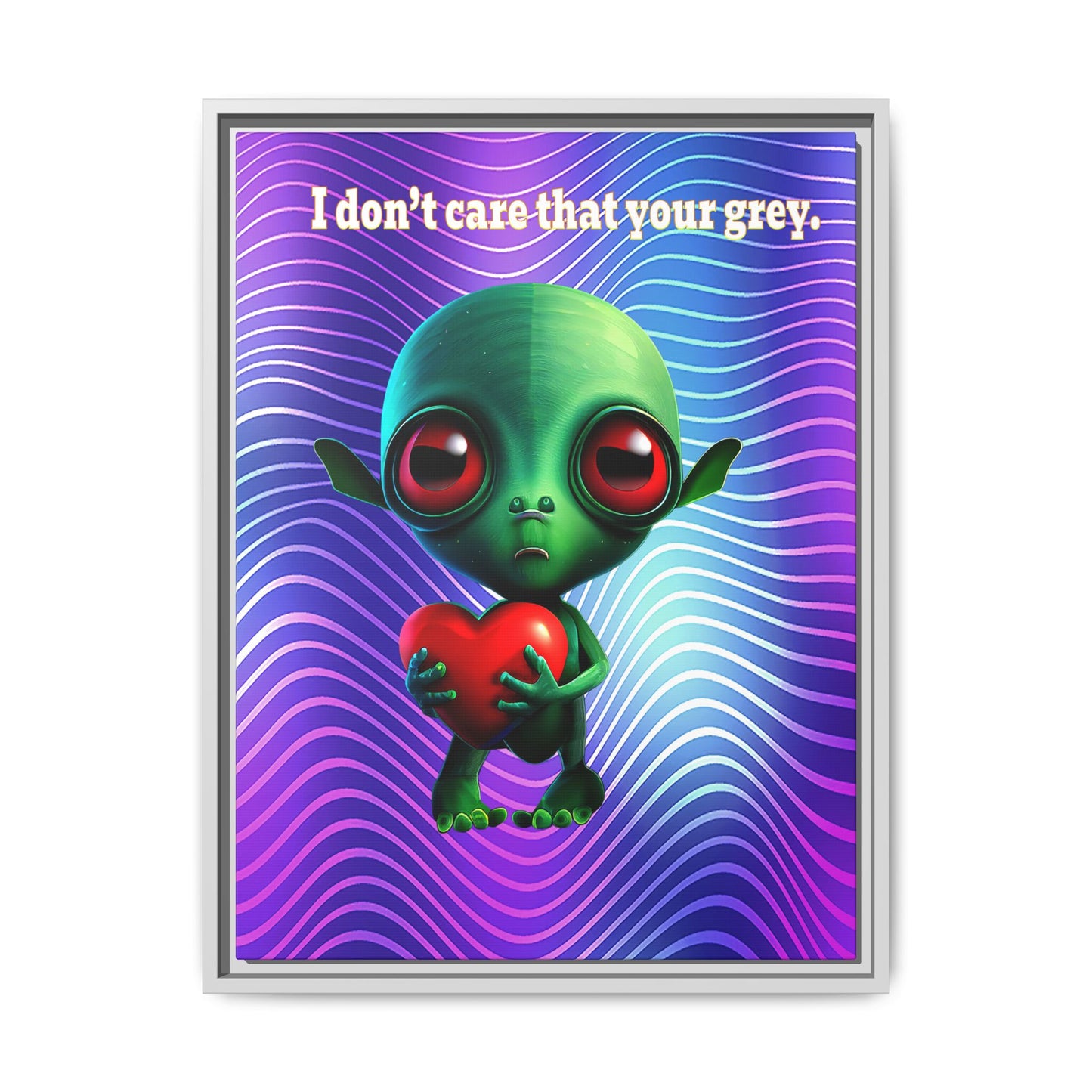 I don't care that your grey - framed canvas art (purple wave)