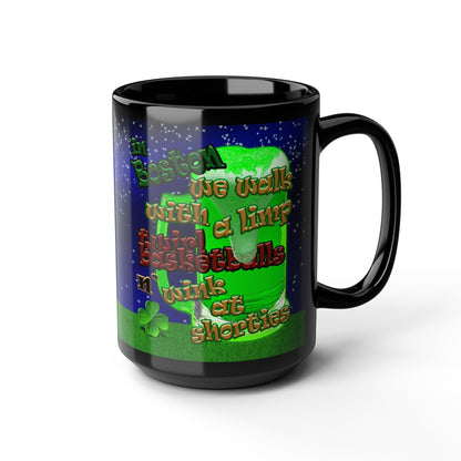 celtics logo - Black Mug ('snoops' background)