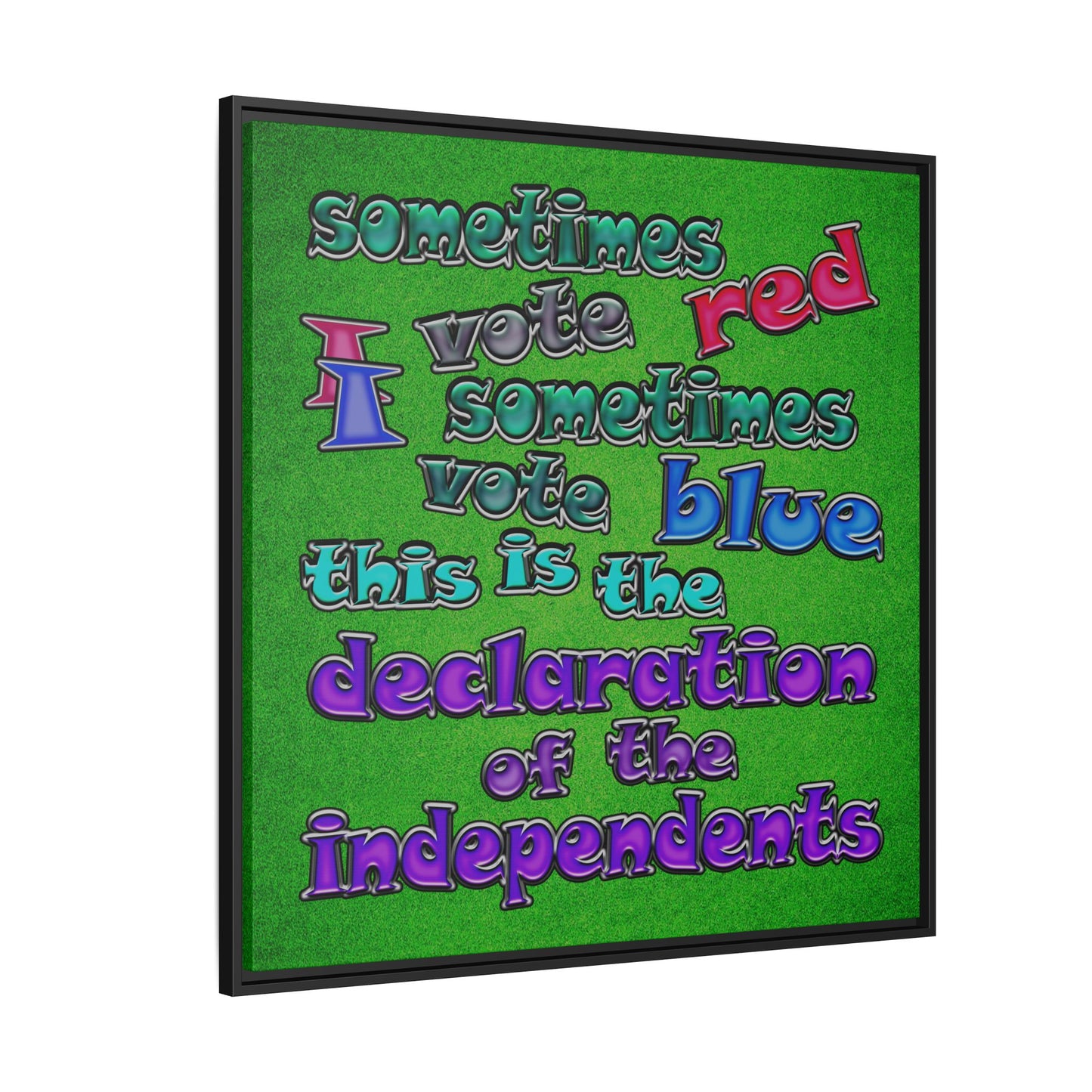 declaration of the independents - framed canvas art (green turf)