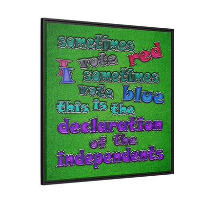 declaration of the independents - framed canvas art (green turf)