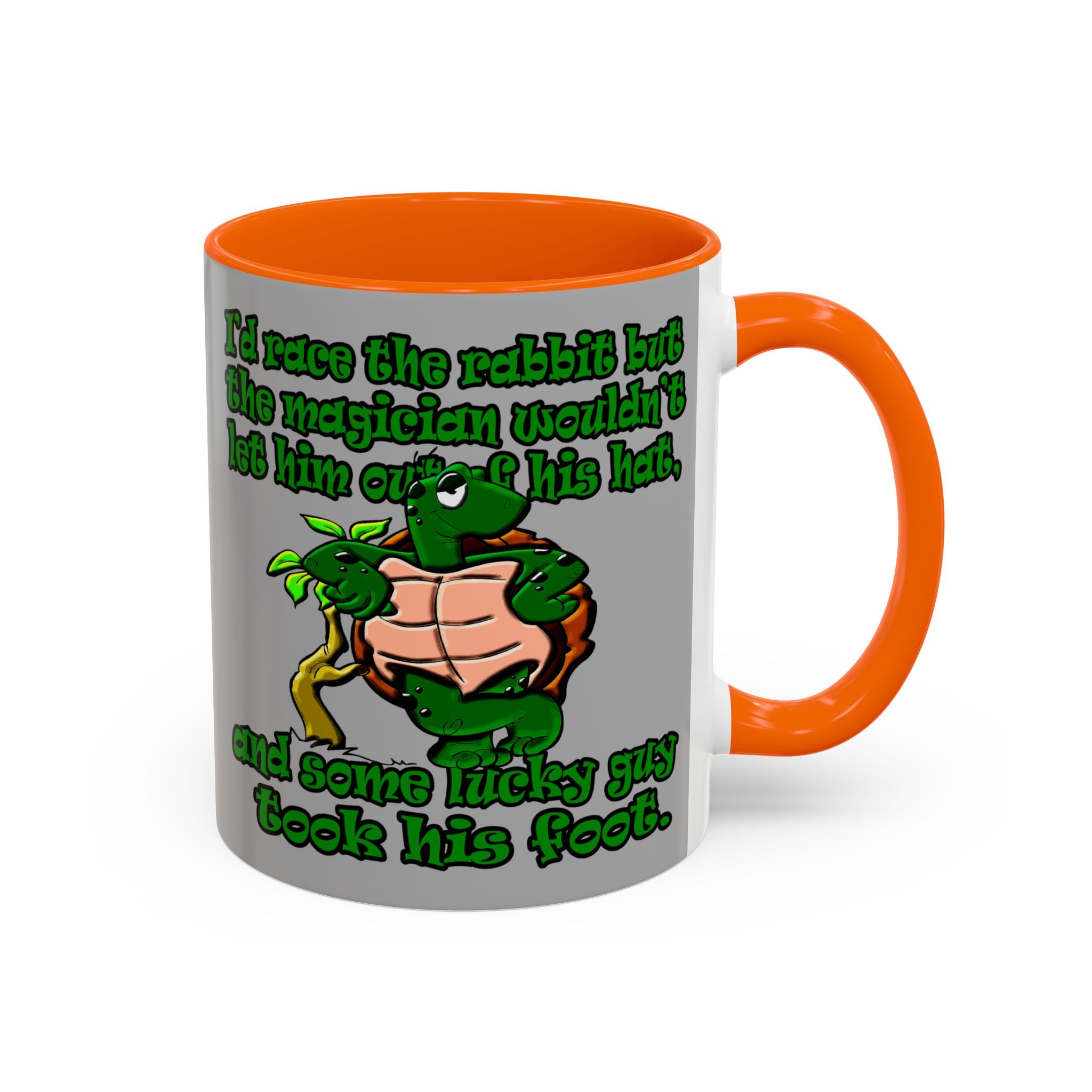 turtle race - Accent Mug (light grey)