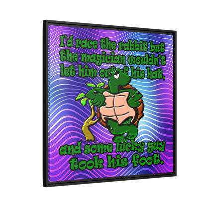 turtle race - framed canvas art (purple wave)